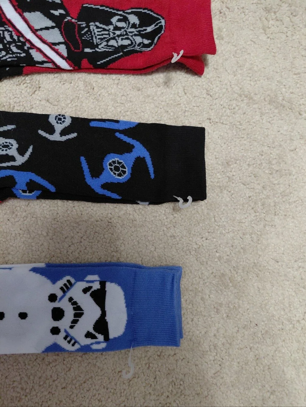 Star Wars Men's Novelty Crew Socks - Black/Red/Blue Set Of 3 NWT